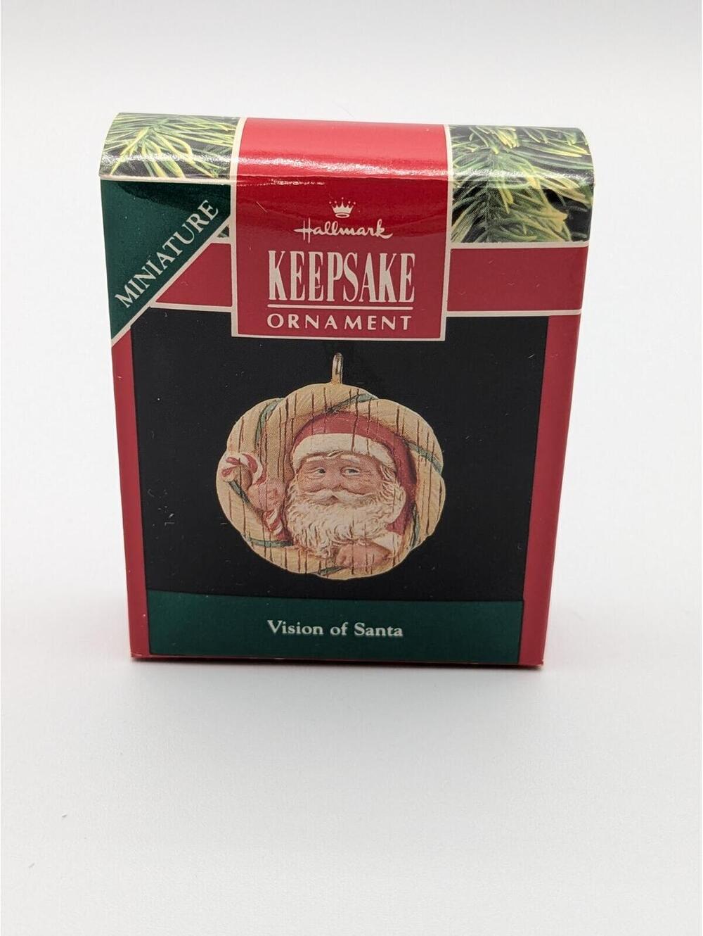 Hallmark Keepsake Vision of Santa Miniature Ornament 1991, New in Box